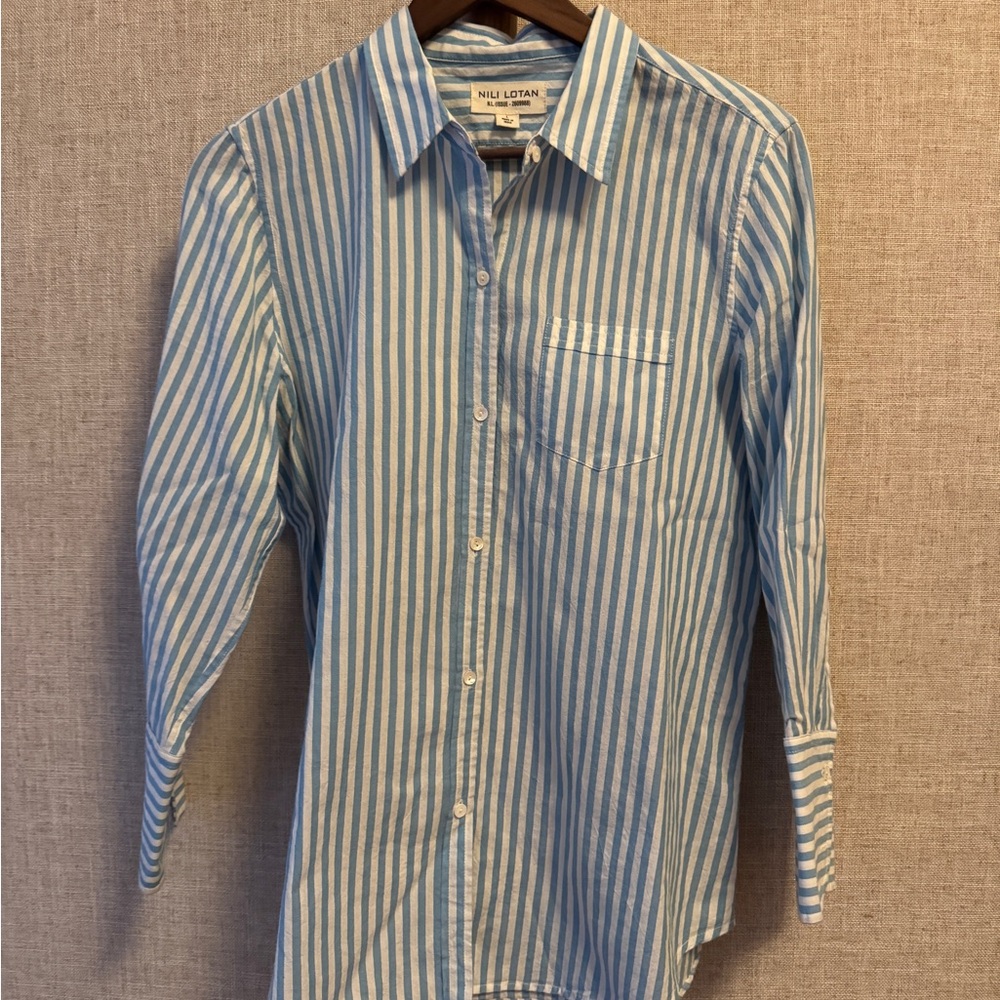 Nili Lotan Blue Striped Women’s Shirt